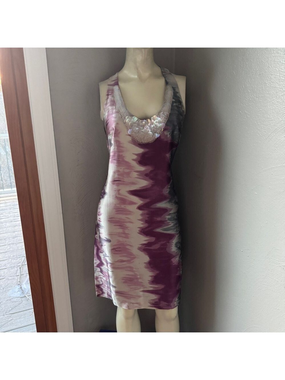 Graham & Spencer tie-dye silk sleeveless Racerback dress,size med,nwt